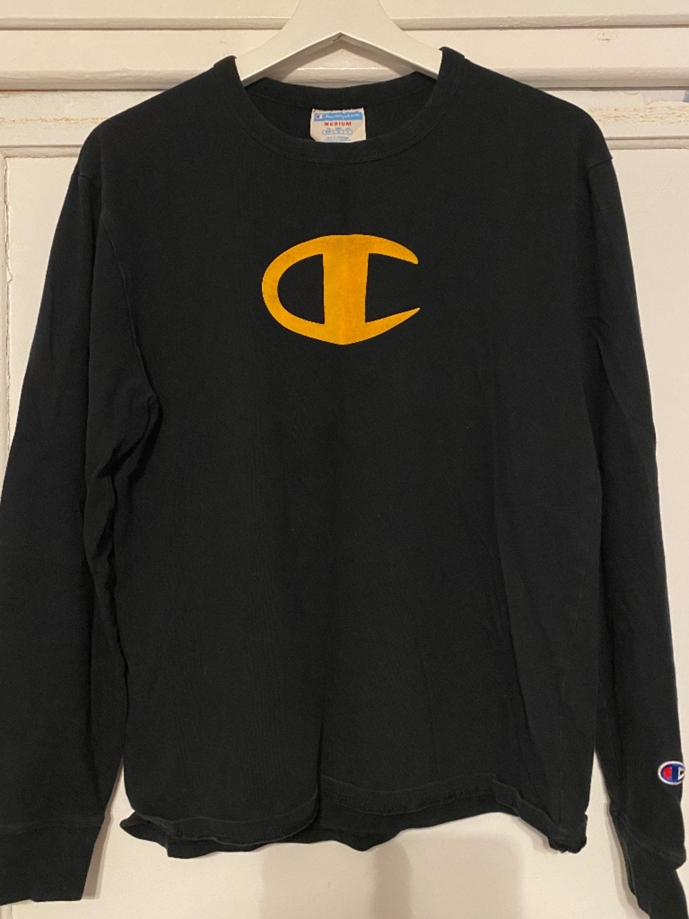 Champion Men's Black and Yellow Sweatshirt